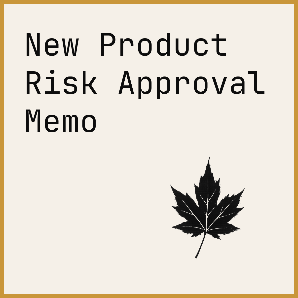 New Product Risk Approval Memo