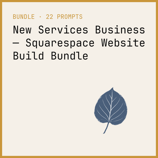 New Services Business — Squarespace Website Build Bundle