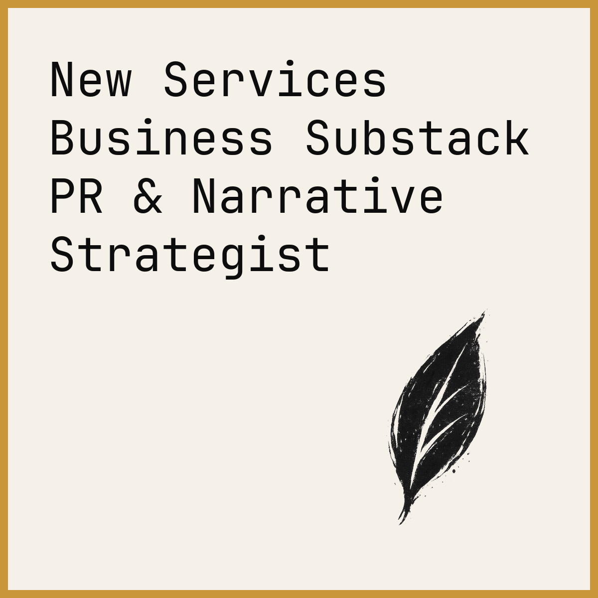 New Services Business Substack PR & Narrative Strategist