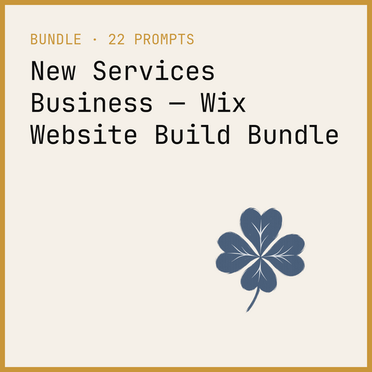 New Services Business — Wix Website Build Bundle