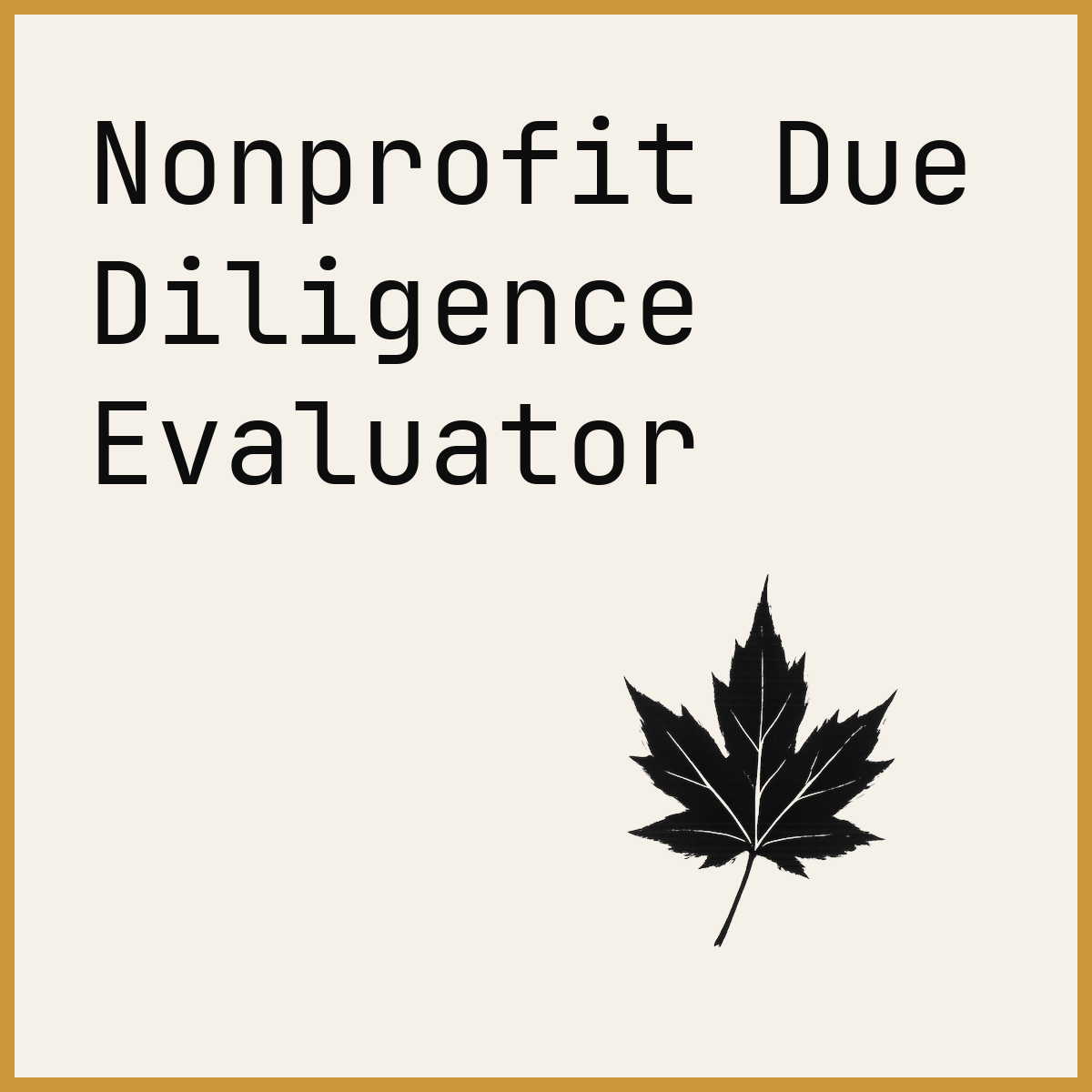 Nonprofit Due Diligence Evaluator