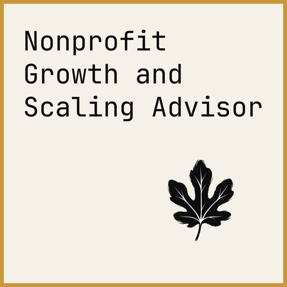 Nonprofit Growth and Scaling Advisor