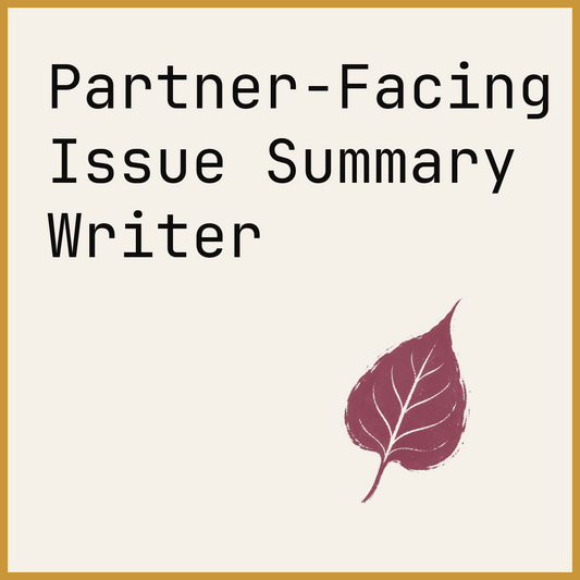 Partner-Facing Issue Summary Writer
