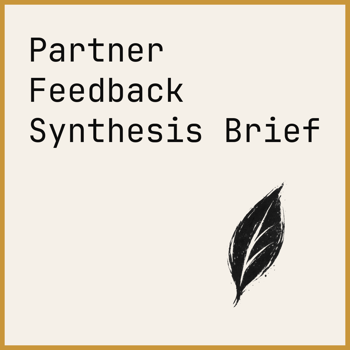 Partner Feedback Synthesis Brief