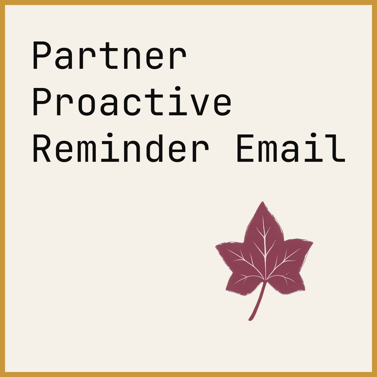 Partner Proactive Reminder Email