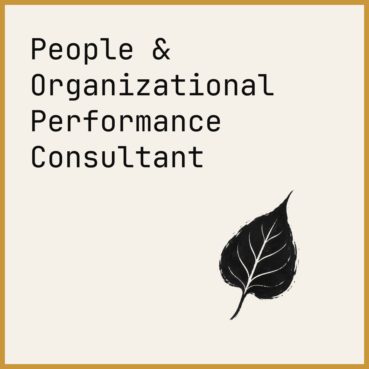 People & Organizational Performance Consultant