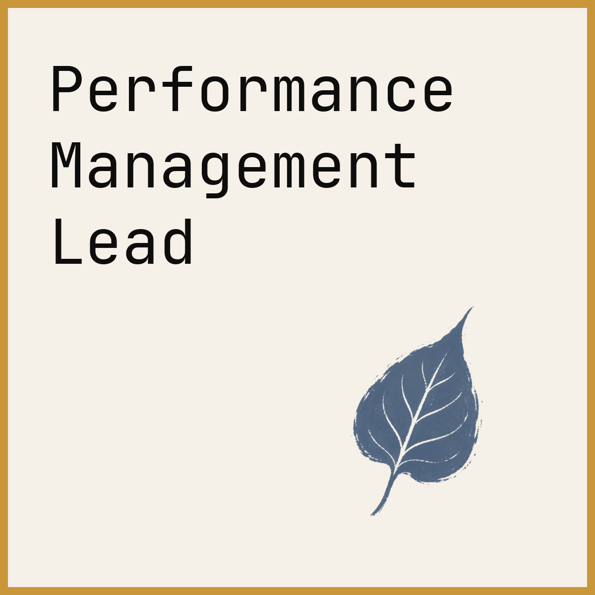 Performance Management Lead
