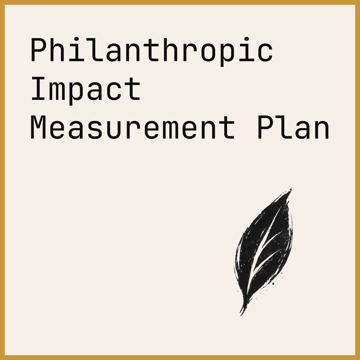 Philanthropic Impact Measurement Plan