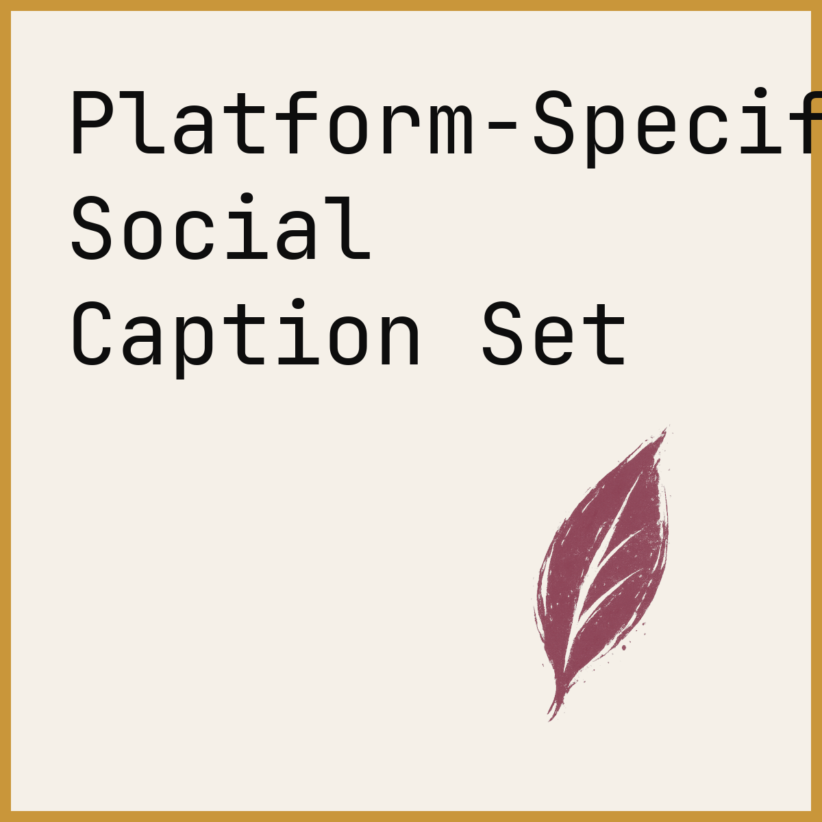Platform-Specific Social Caption Set