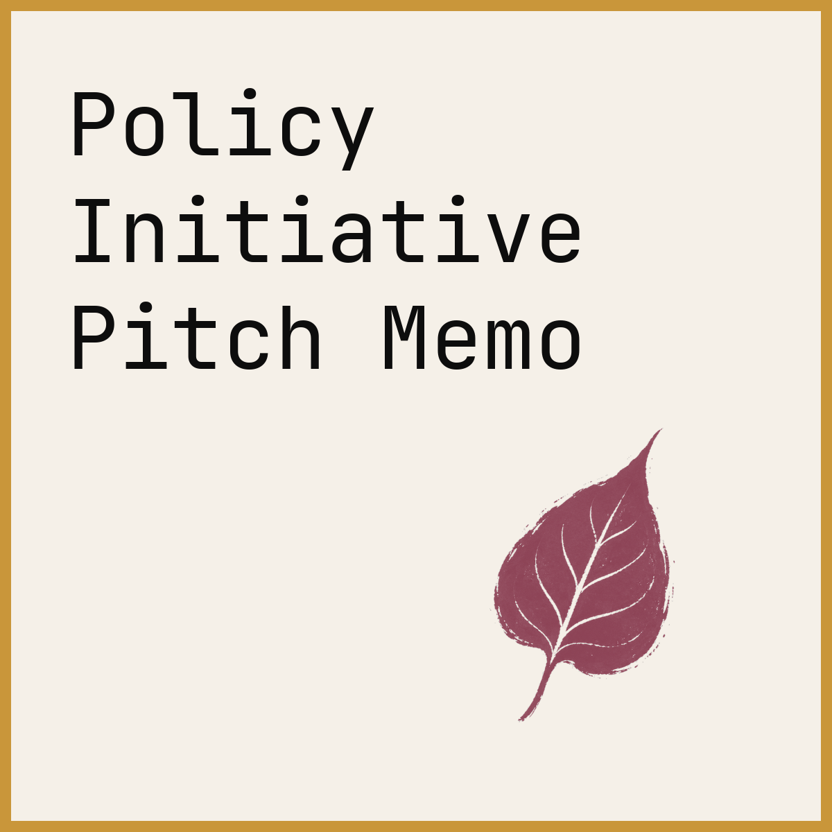 Policy Initiative Pitch Memo