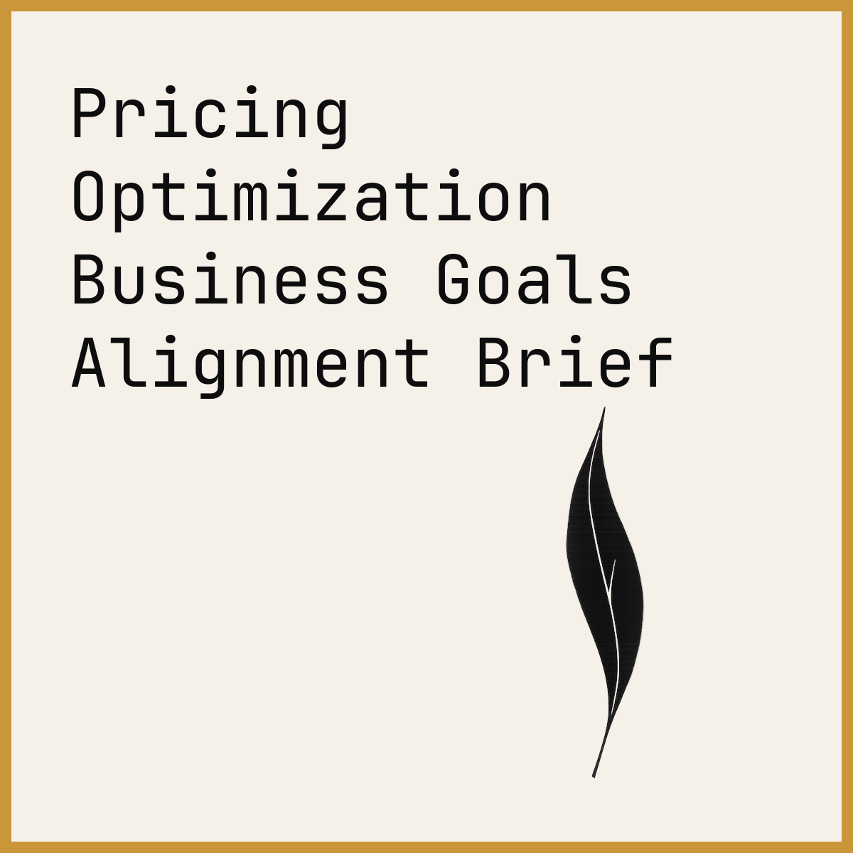 Pricing Optimization Business Goals Alignment Brief