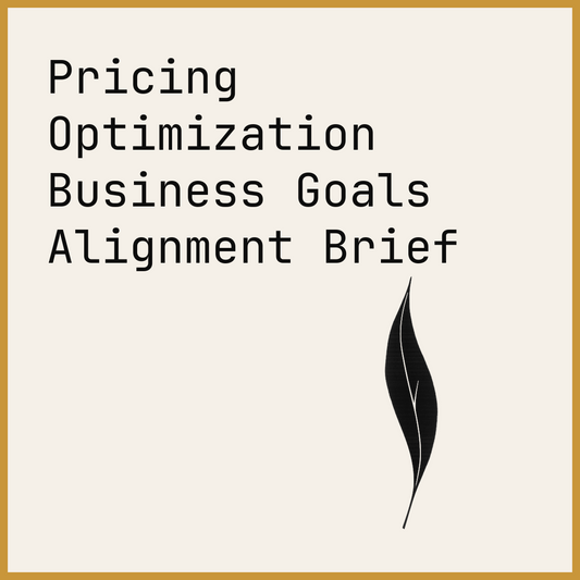 Pricing Optimization Business Goals Alignment Brief