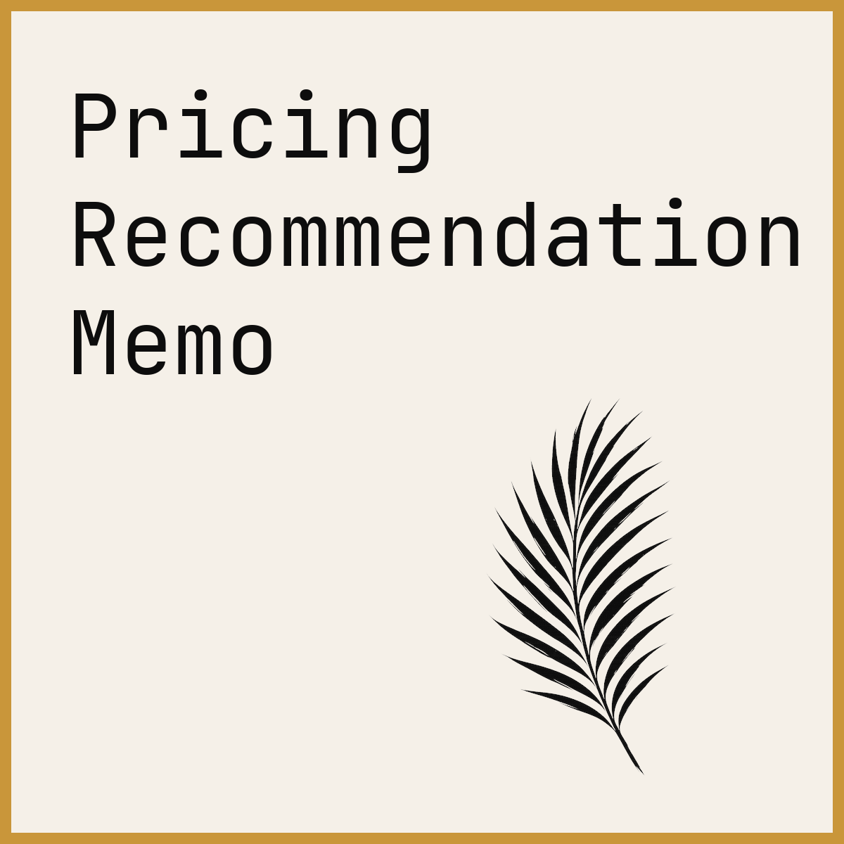 Pricing Recommendation Memo