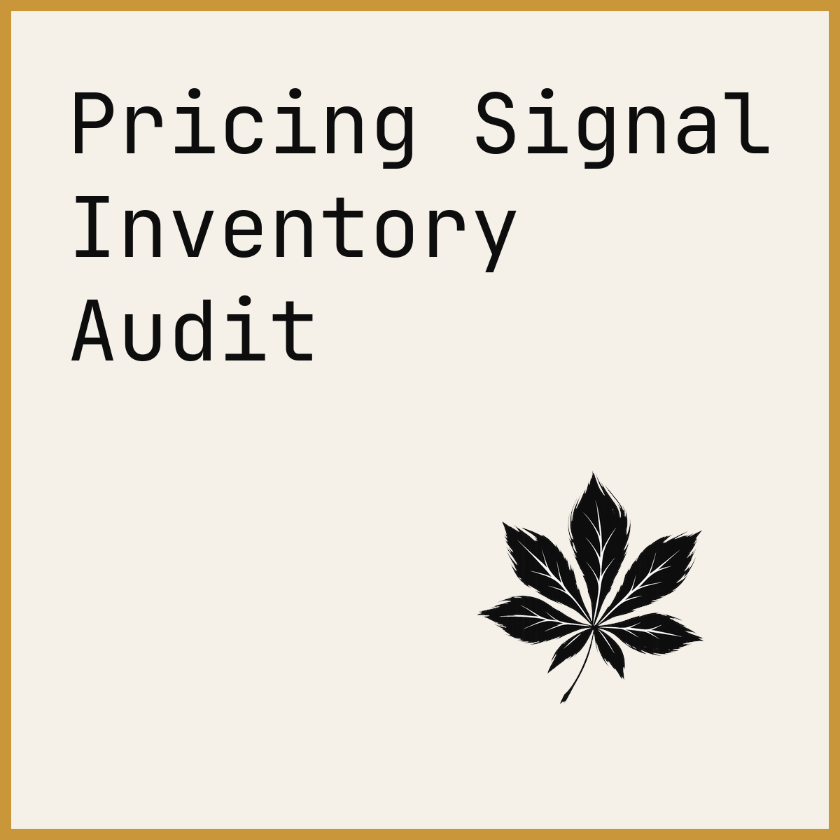 Pricing Signal Inventory Audit