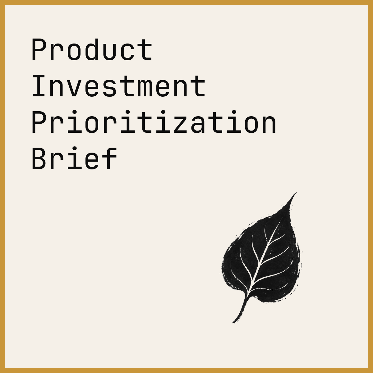 Product Investment Prioritization Brief