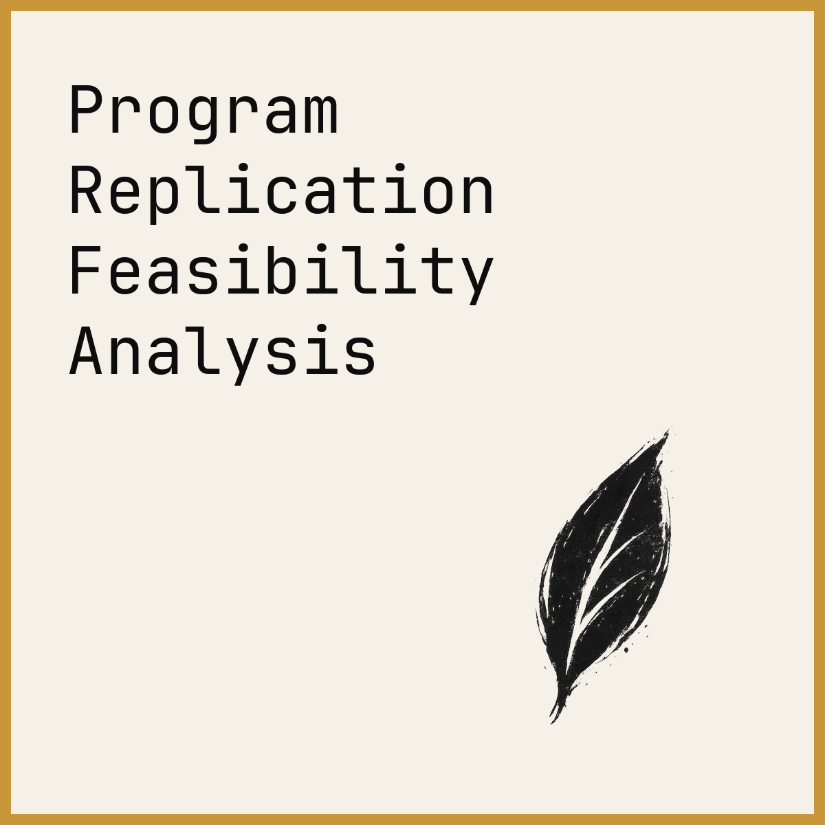 Program Replication Feasibility Analysis