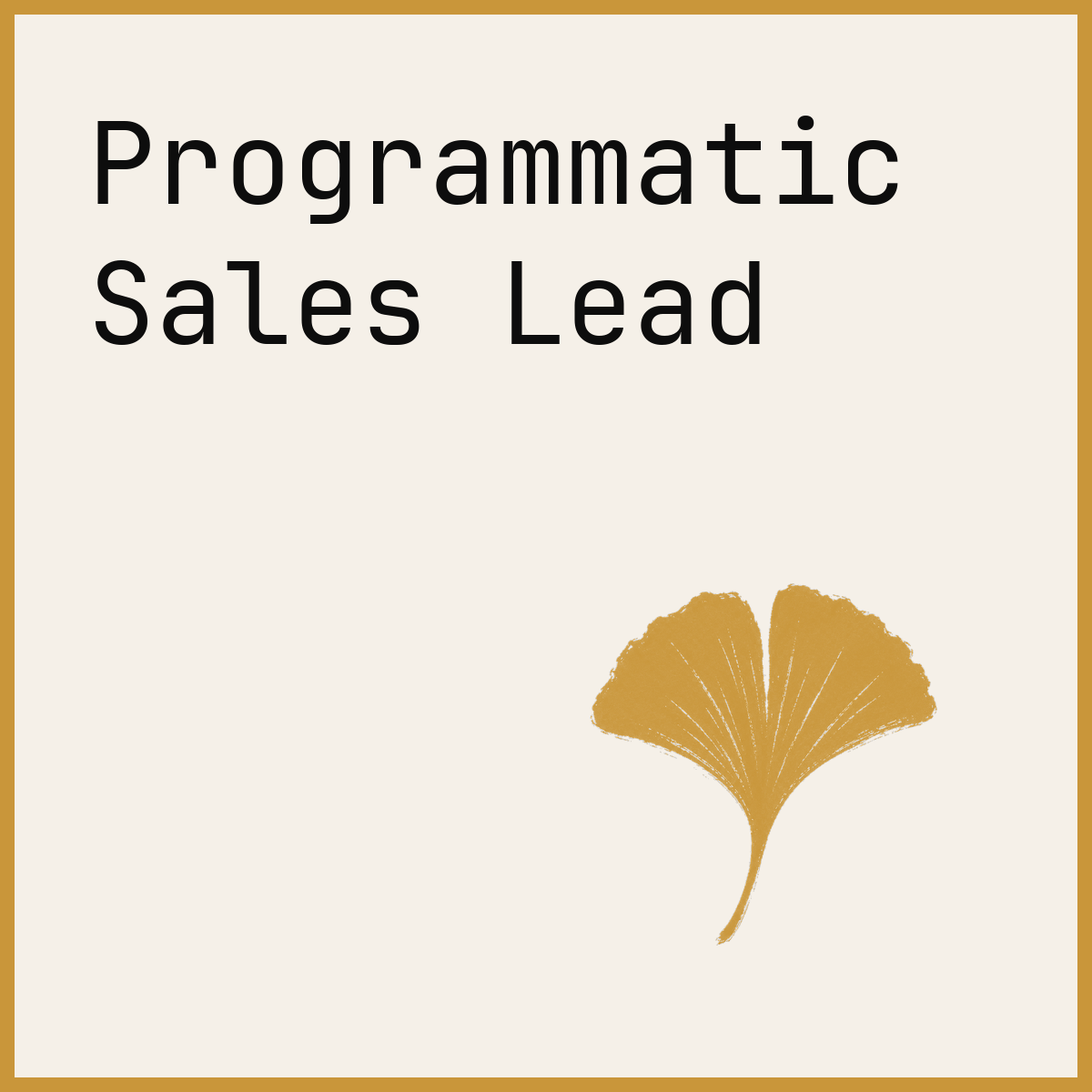 Programmatic Sales Lead