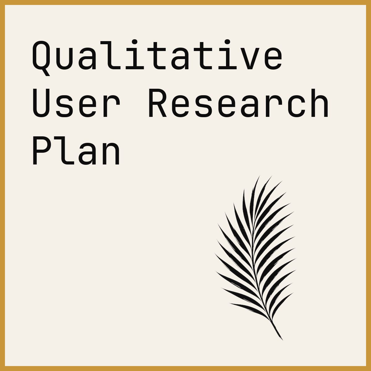 Qualitative User Research Plan