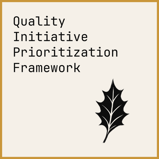 Quality Initiative Prioritization Framework