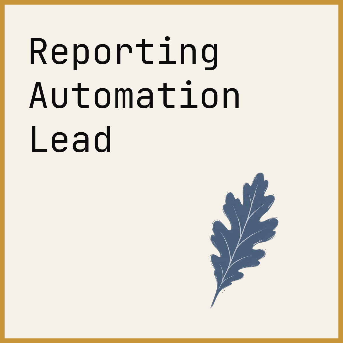 Reporting Automation Lead