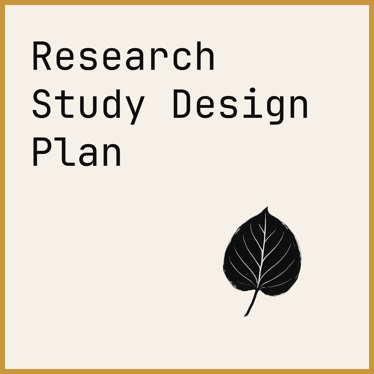 Research Study Design Plan
