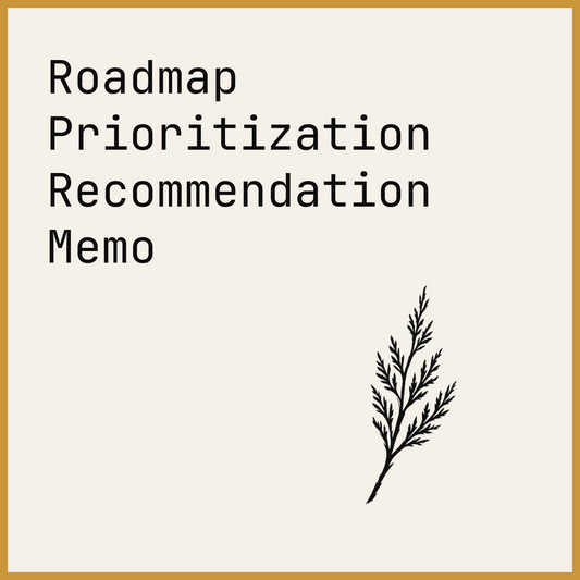 Roadmap Prioritization Recommendation Memo