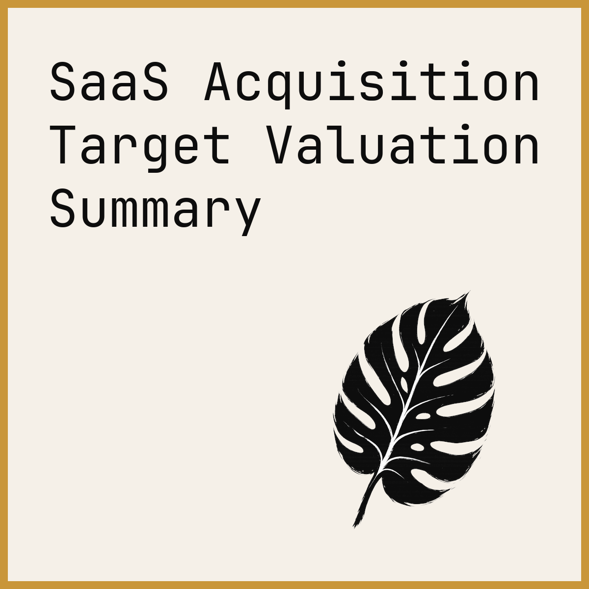 SaaS Acquisition Target Valuation Summary