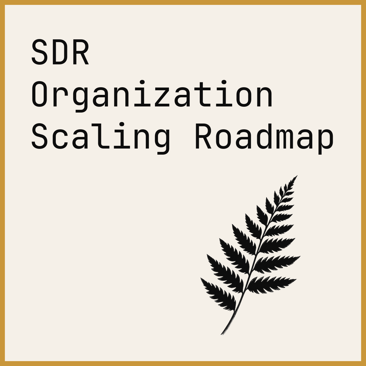 SDR Organization Scaling Roadmap