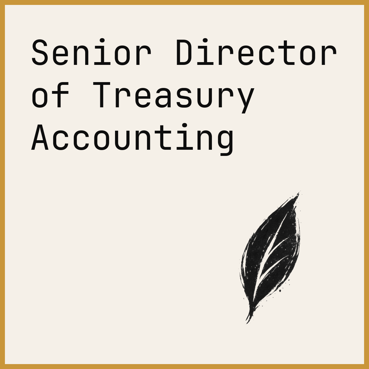 Senior Director of Treasury Accounting