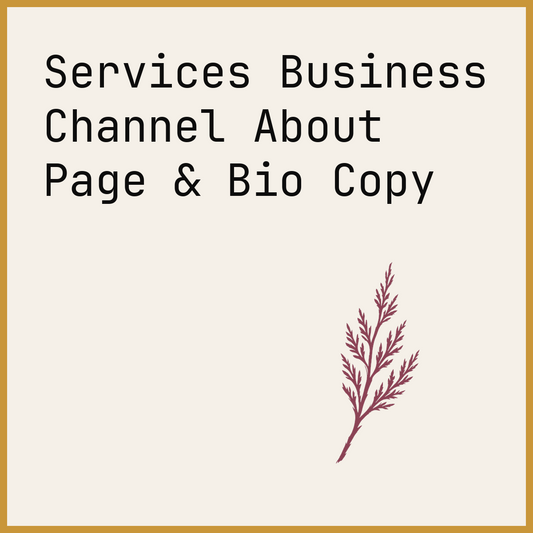Services Business Channel About Page & Bio Copy