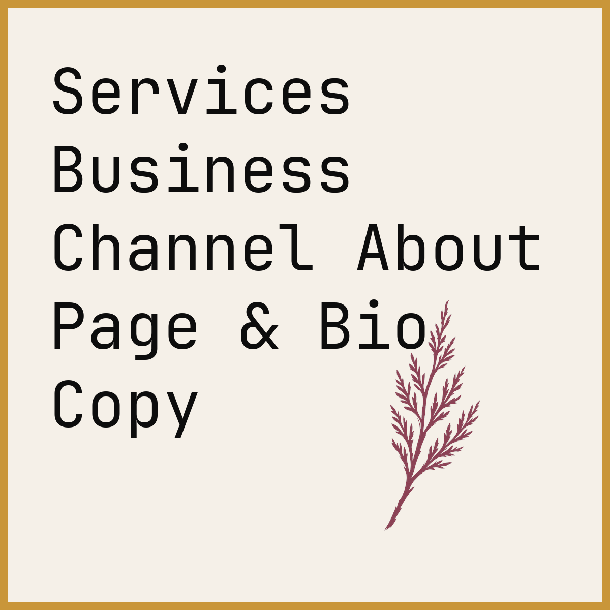 Services Business Channel About Page & Bio Copy