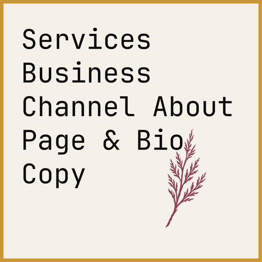 Services Business Channel About Page & Bio Copy
