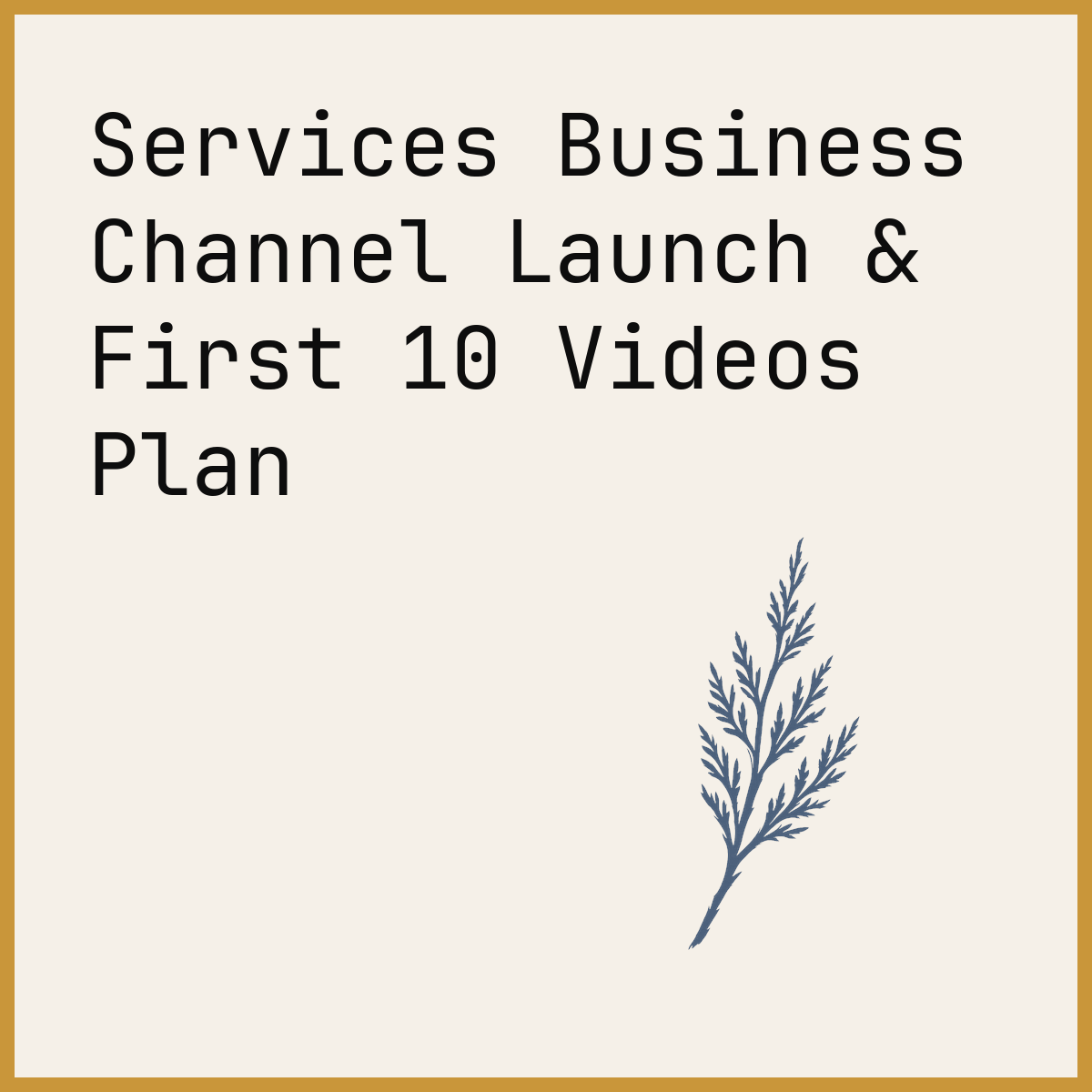 Services Business Channel Launch & First 10 Videos Plan