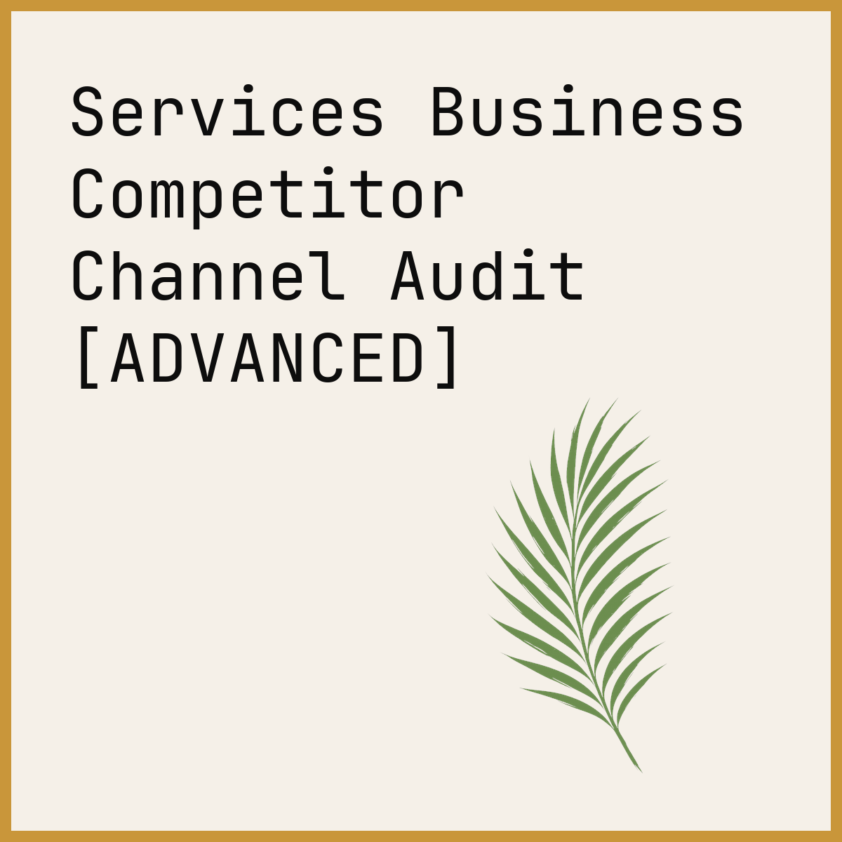 Services Business Competitor Channel Audit [ADVANCED]