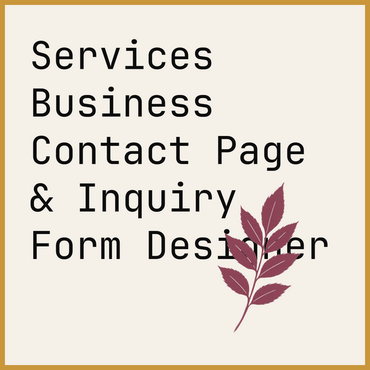 Services Business Contact Page & Inquiry Form Designer