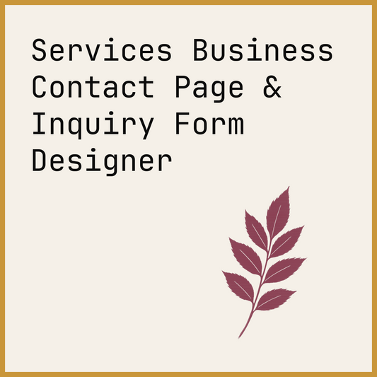 Services Business Contact Page & Inquiry Form Designer