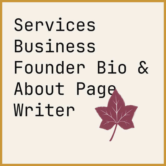 Services Business Founder Bio & About Page Writer