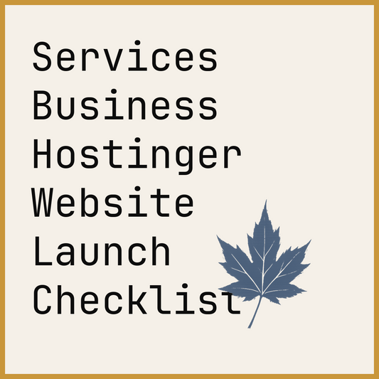 Services Business Hostinger Website Launch Checklist