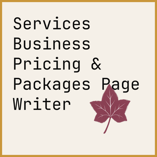 Services Business Pricing & Packages Page Writer
