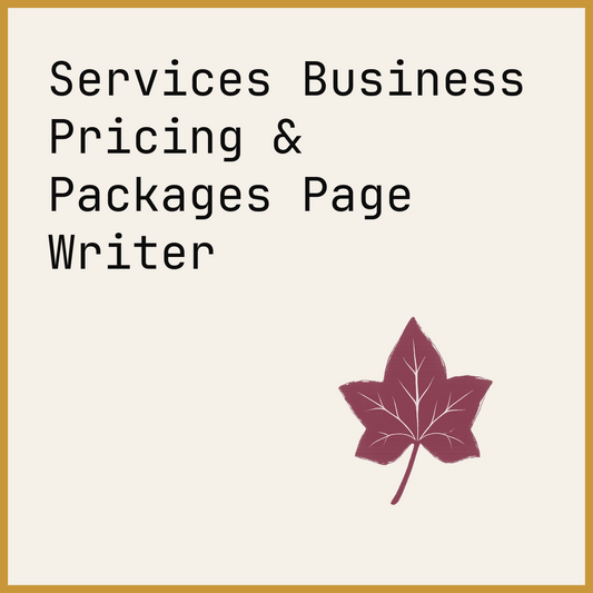 Services Business Pricing & Packages Page Writer