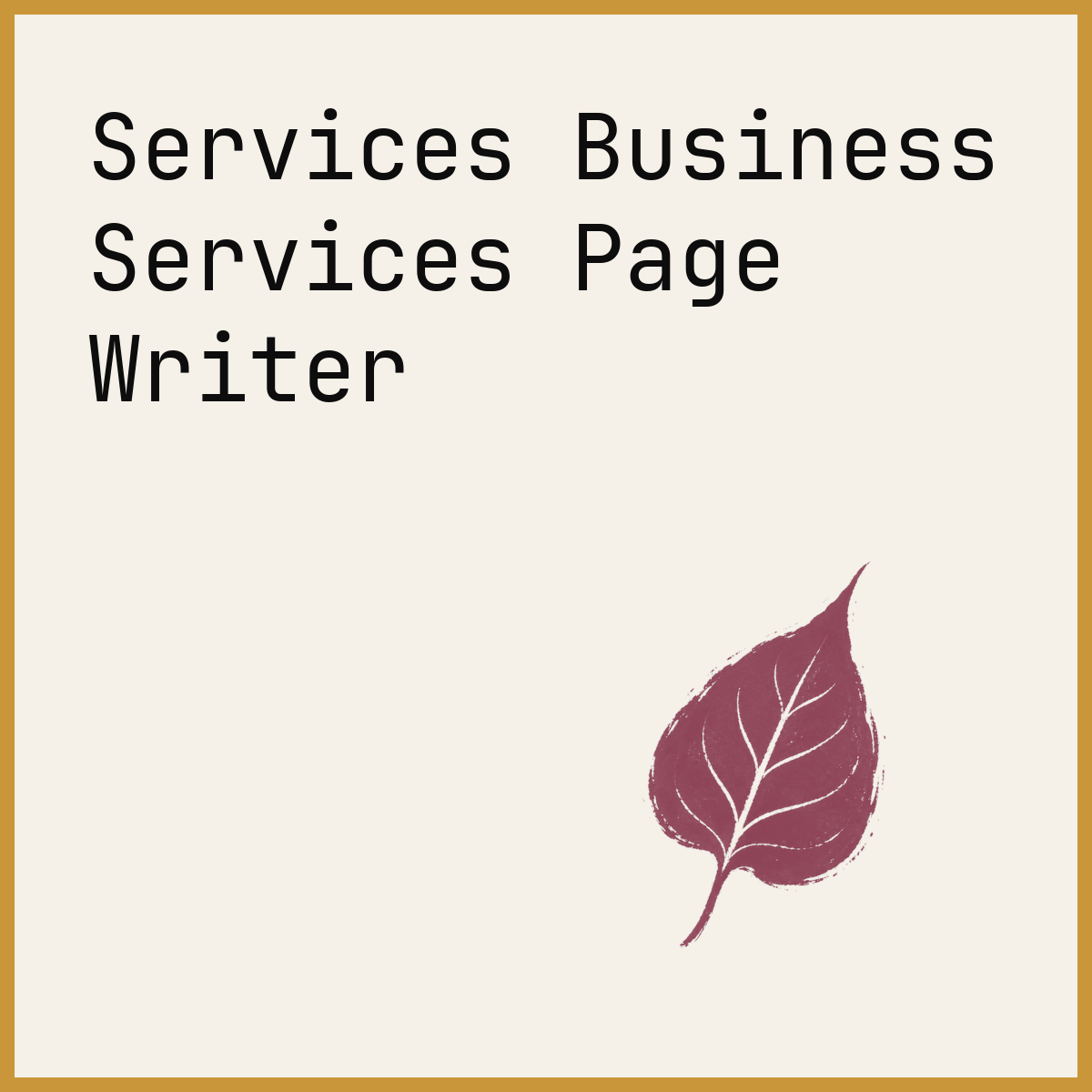 Services Business Services Page Writer