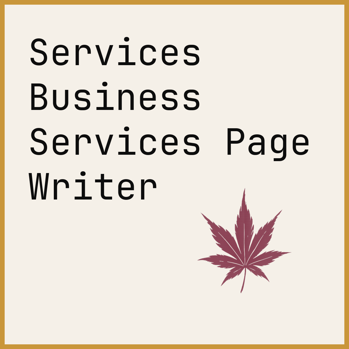 Services Business Services Page Writer