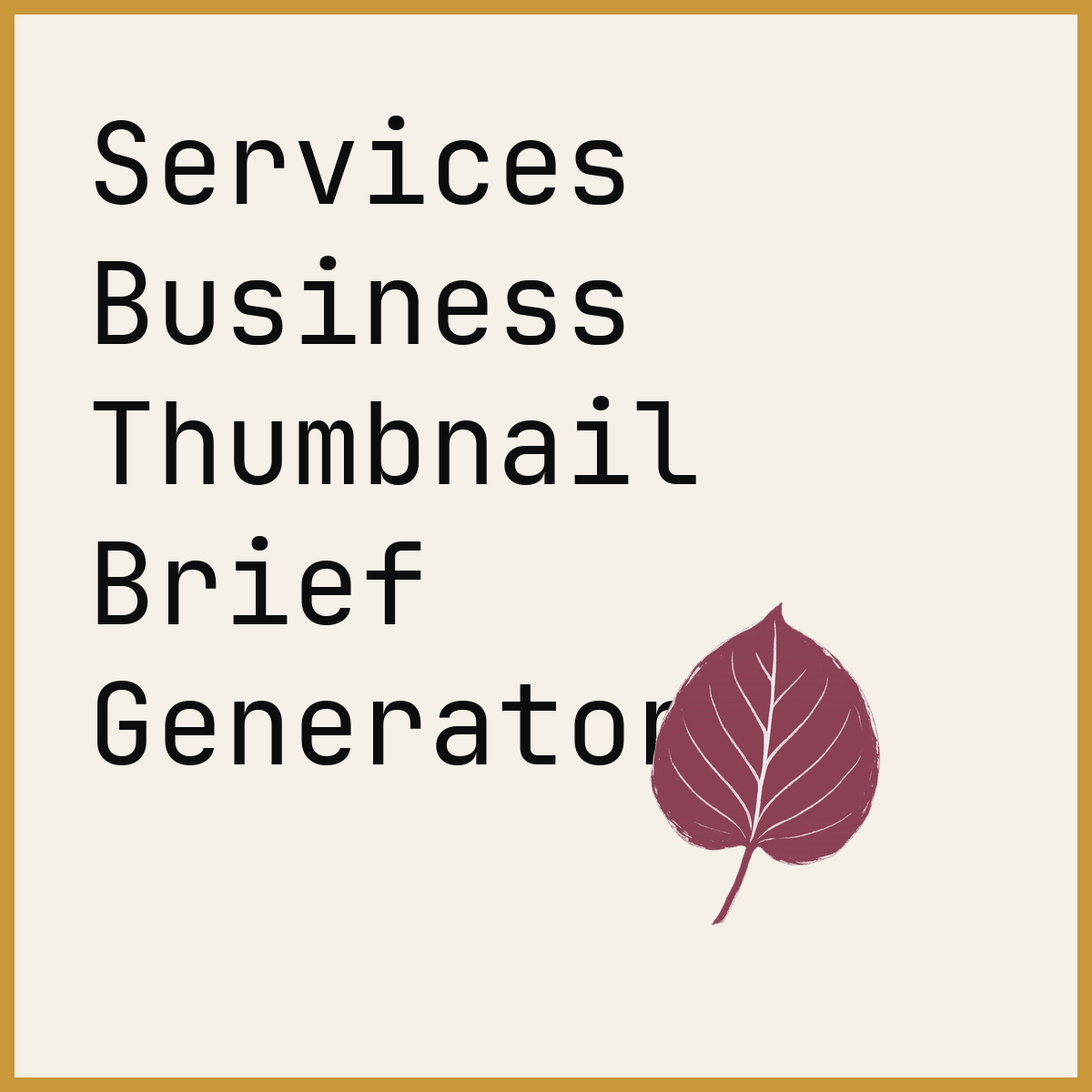 Services Business Thumbnail Brief Generator
