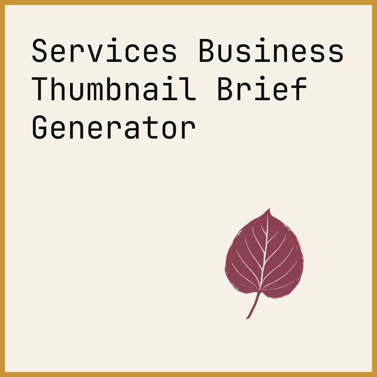 Services Business Thumbnail Brief Generator