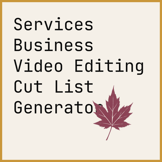 Services Business Video Editing Cut List Generator