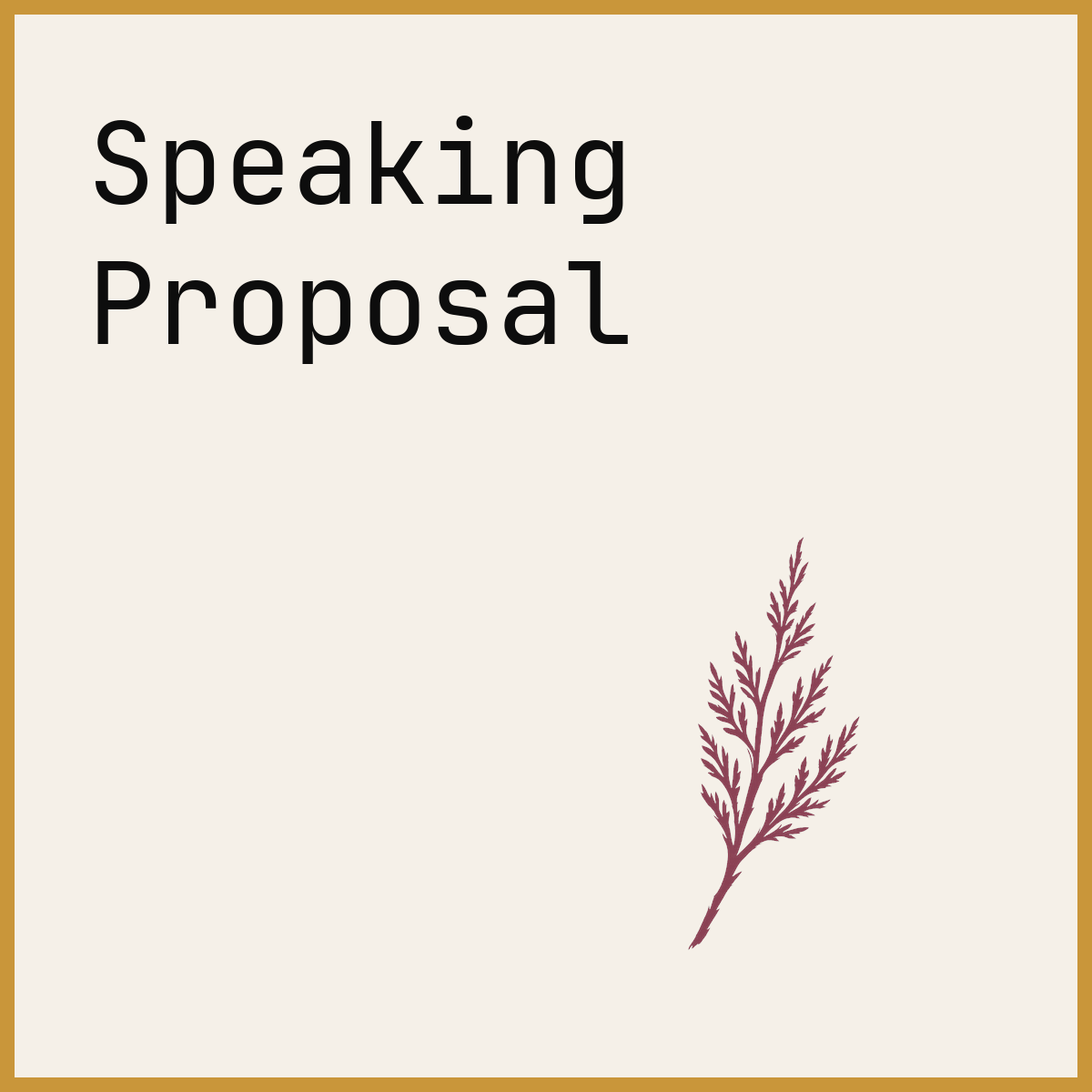 Speaking Proposal