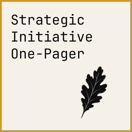 Strategic Initiative One-Pager