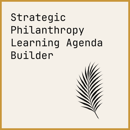 Strategic Philanthropy Learning Agenda Builder