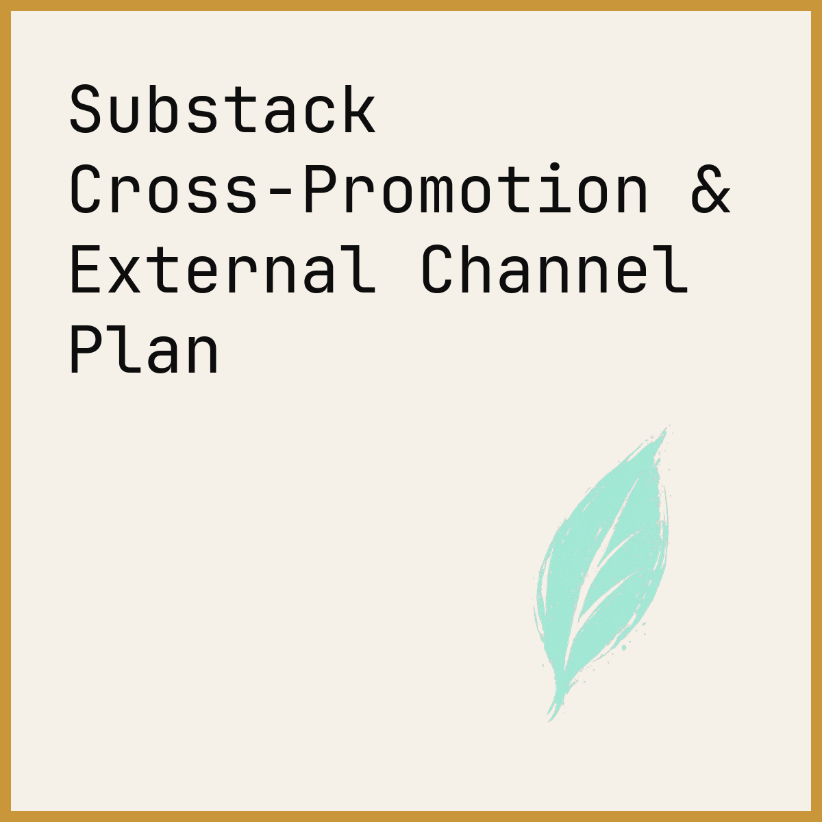 Substack Cross-Promotion & External Channel Plan
