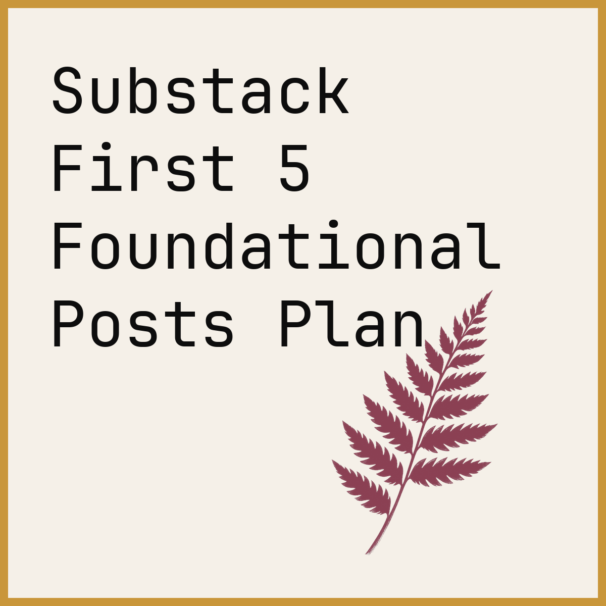 Substack First 5 Foundational Posts Plan